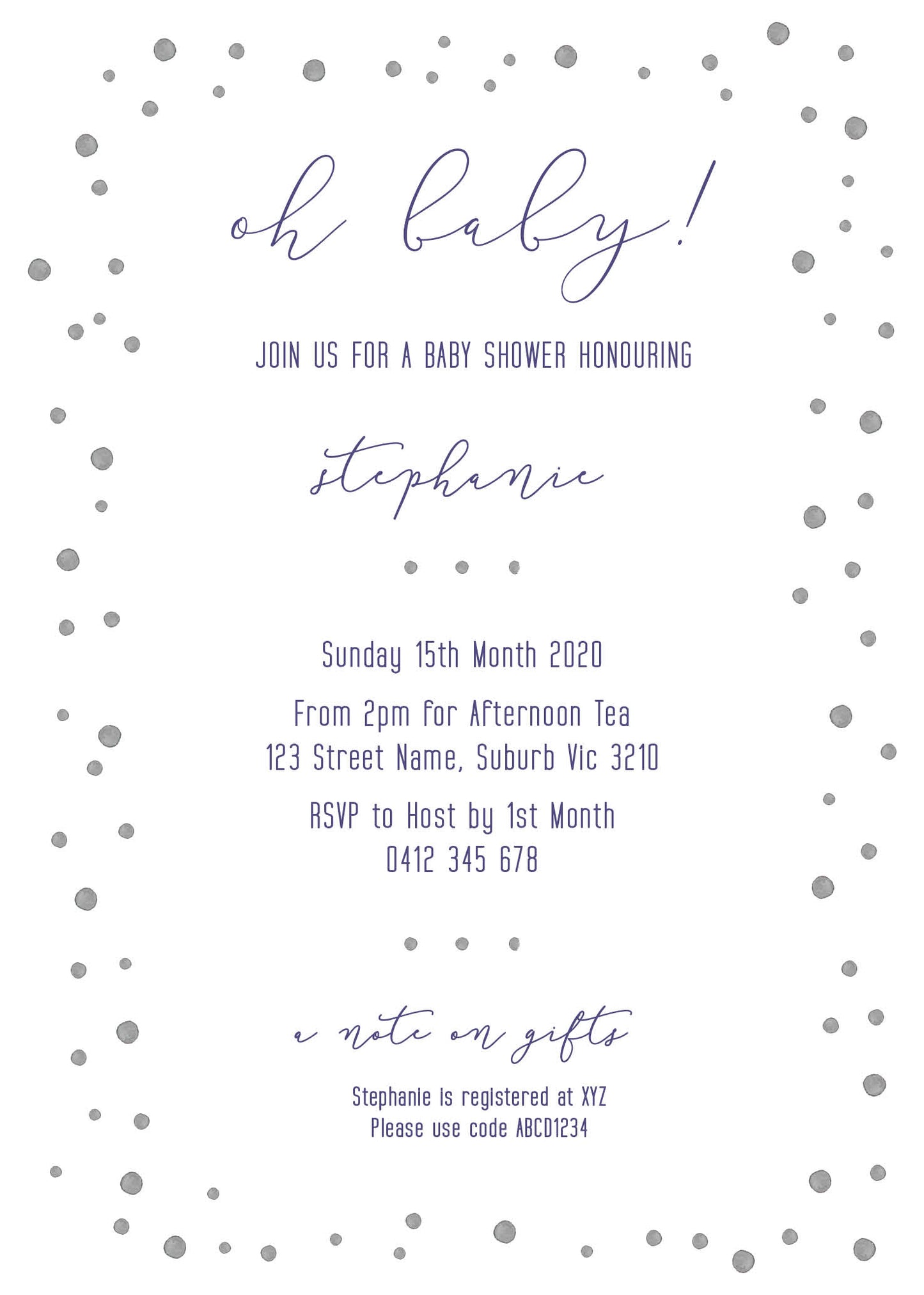 Oh Baby! Baby Shower Invitation