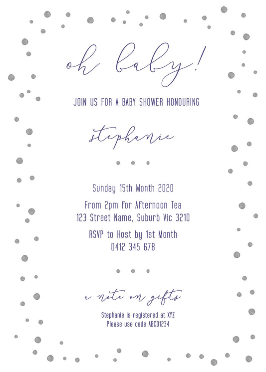 Oh Baby! Baby Shower Invitation