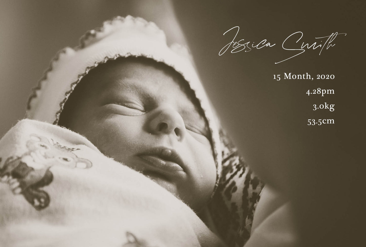 Sepia Birth Announcement