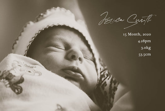 Sepia Birth Announcement