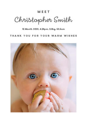 Meet and Greet Birth Announcement